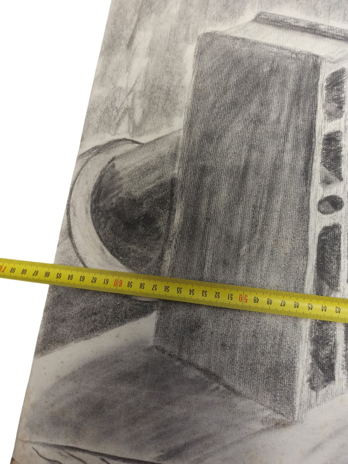 Dessin original signé Philippon, nature morte industrielle, ancien, vintage