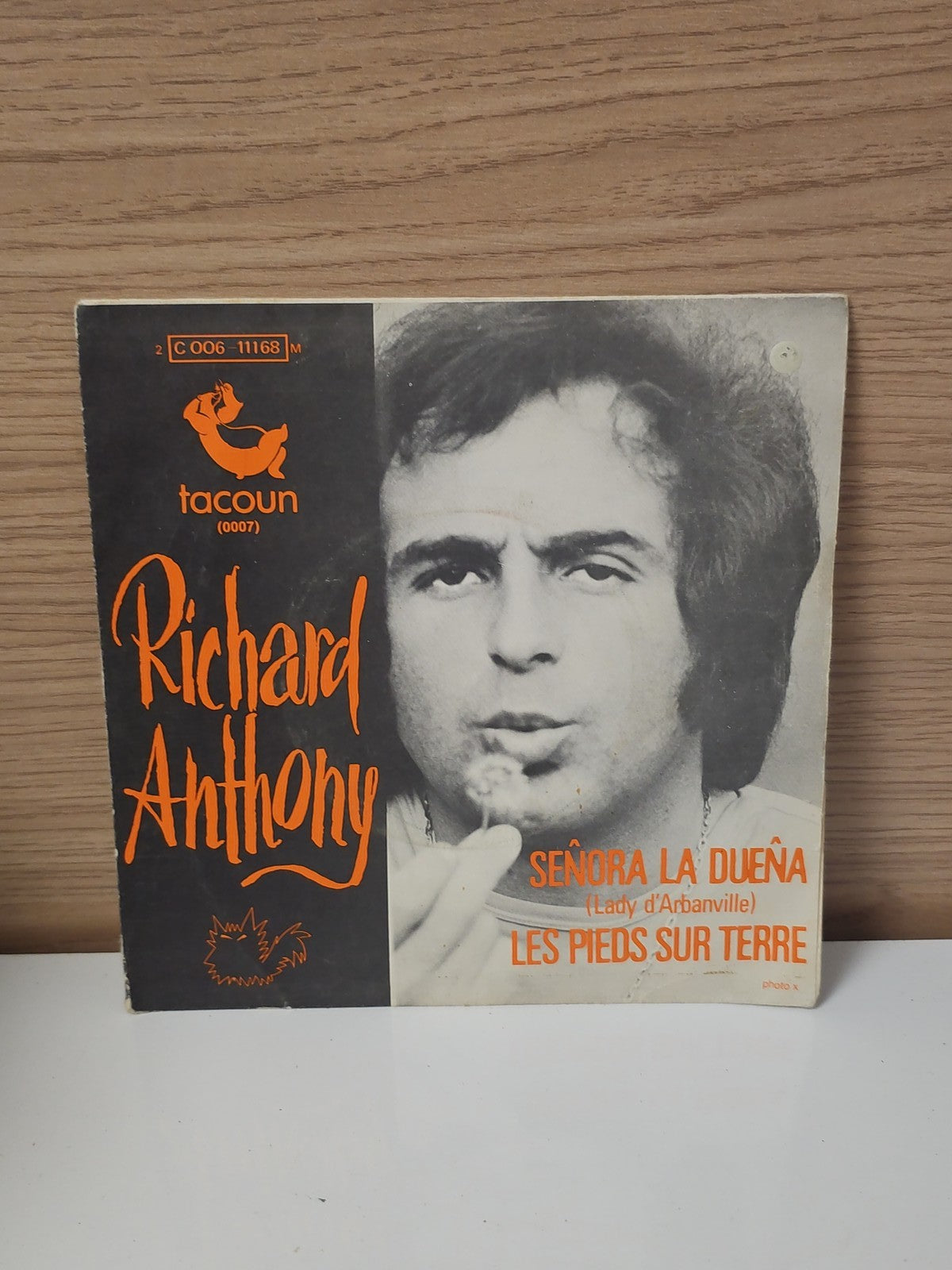 Vintage 45 tours ancien disque vinyle Richard Anthony rétro collection musique
