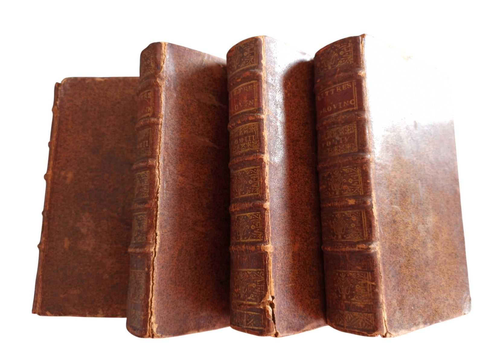 Livres reliés XVIIIe Lettres Provinciales Pascal 4 tomes complet Louis de Montal