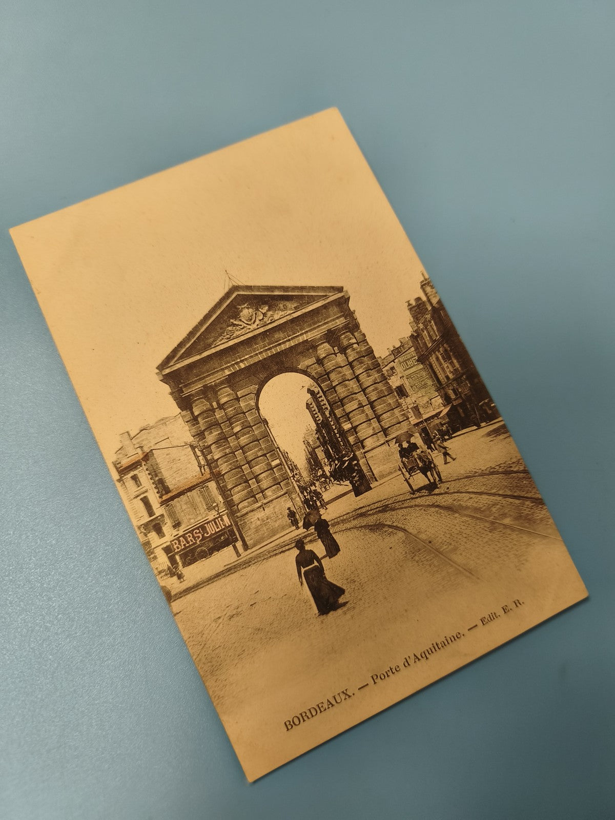 Ancienne carte postale animée Bordeaux Porte d'Aquitaine vintage ref 2