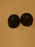Paire boucles d’oreilles vintage cabochon noir clips rétro élégant