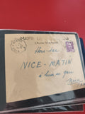 Ancienne enveloppe oblitérée 1953 Nice philatélie cachet mairie Alpes-Maritimes
