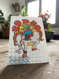 Autocollant Panini vintage effet holographique RODEO cowboy cheval rétro rare