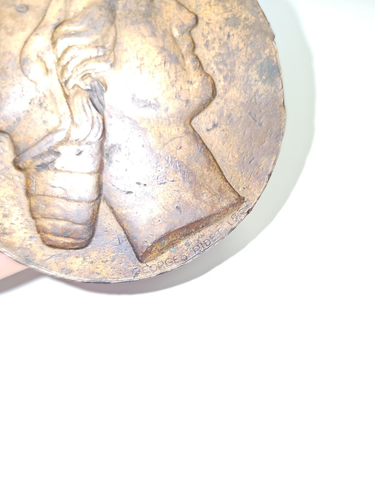 Antique bronze medal signed Georges Ridet vintage collectible decorative art