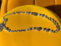 Collier fantaisie rétro perles blanches et maillons argentés style vintage