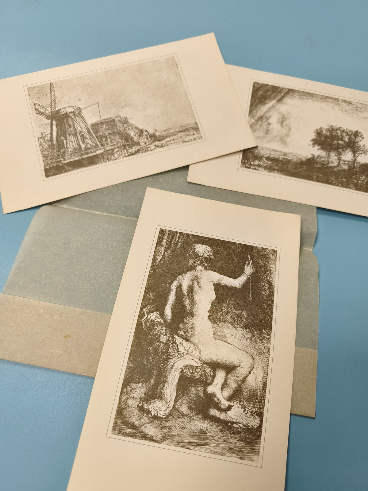 Lot anciennes gravures paysages et scène artistique, art vintage déco (Ref 2)