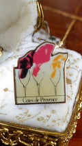Pin's vintage Côtes de Provence rétro émaillé, motif verres vin, années 80