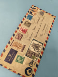 Enveloppe FDC timbres Inde oblitérés, par avion, bordure tricolore, écriture man