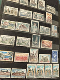 Lot anciens timbres oblitérés France paysages monuments collection philatélie