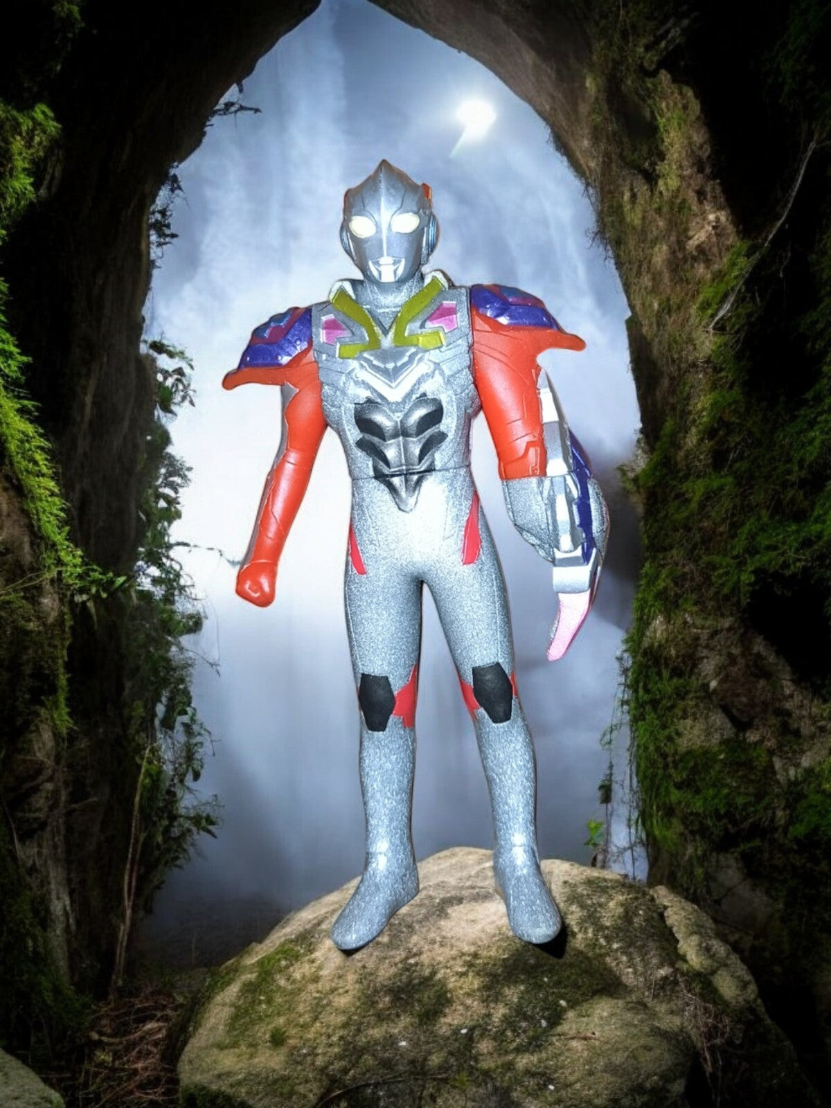 Figurine Ultraman Bandai 2016 argent et rouge vintage rare