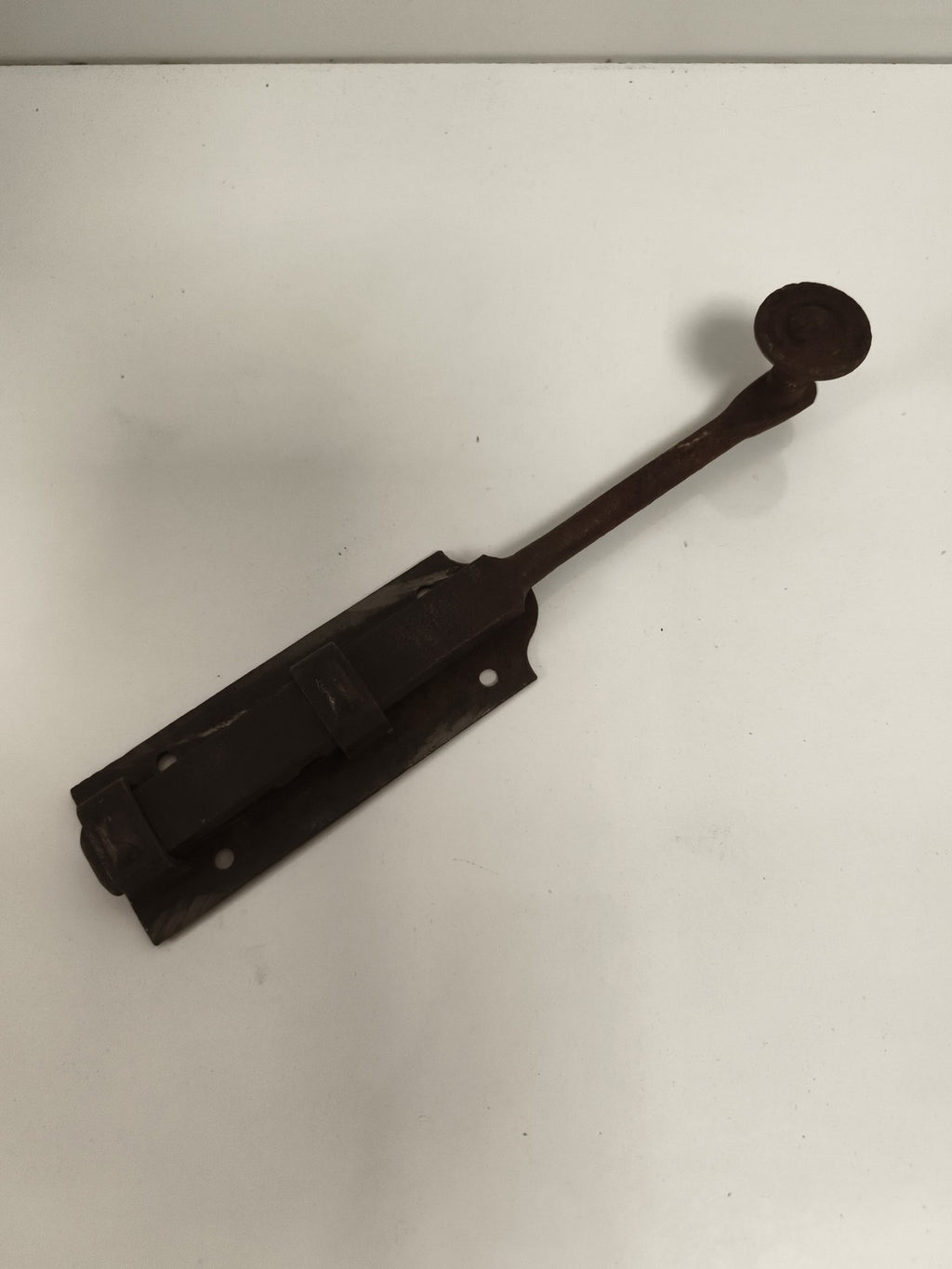 Verrou ancien porte loquet coulissant aspect fer vieilli vintage
