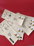 Lot d?enveloppes timbrées Vietnam, affranchissement visible, motifs cartographiq