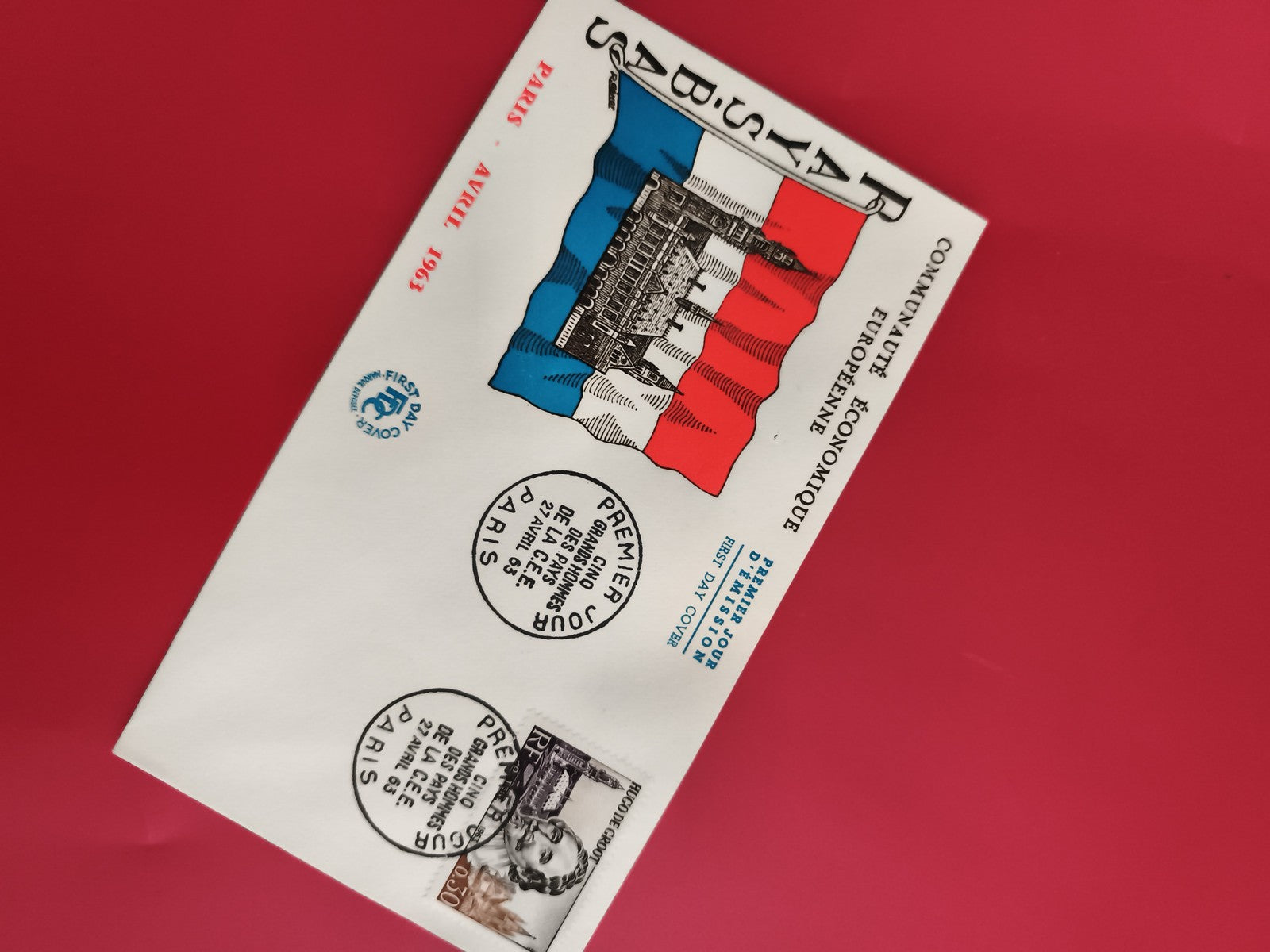 Lettre Premier Jour Paris 1963 CEE timbre Marianne philatélie enveloppe FDC