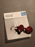 Paire boucles d’oreilles vintage rouge Se Tâlauer de Sédoux deadstock crochet ré