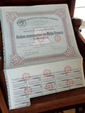 Action nominative Établissements Alfred Joliot 1923 document financier vintage