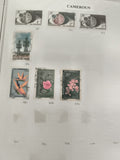 Timbres Cameroun République Fédérale thématique fleurs et aviation oblitérés