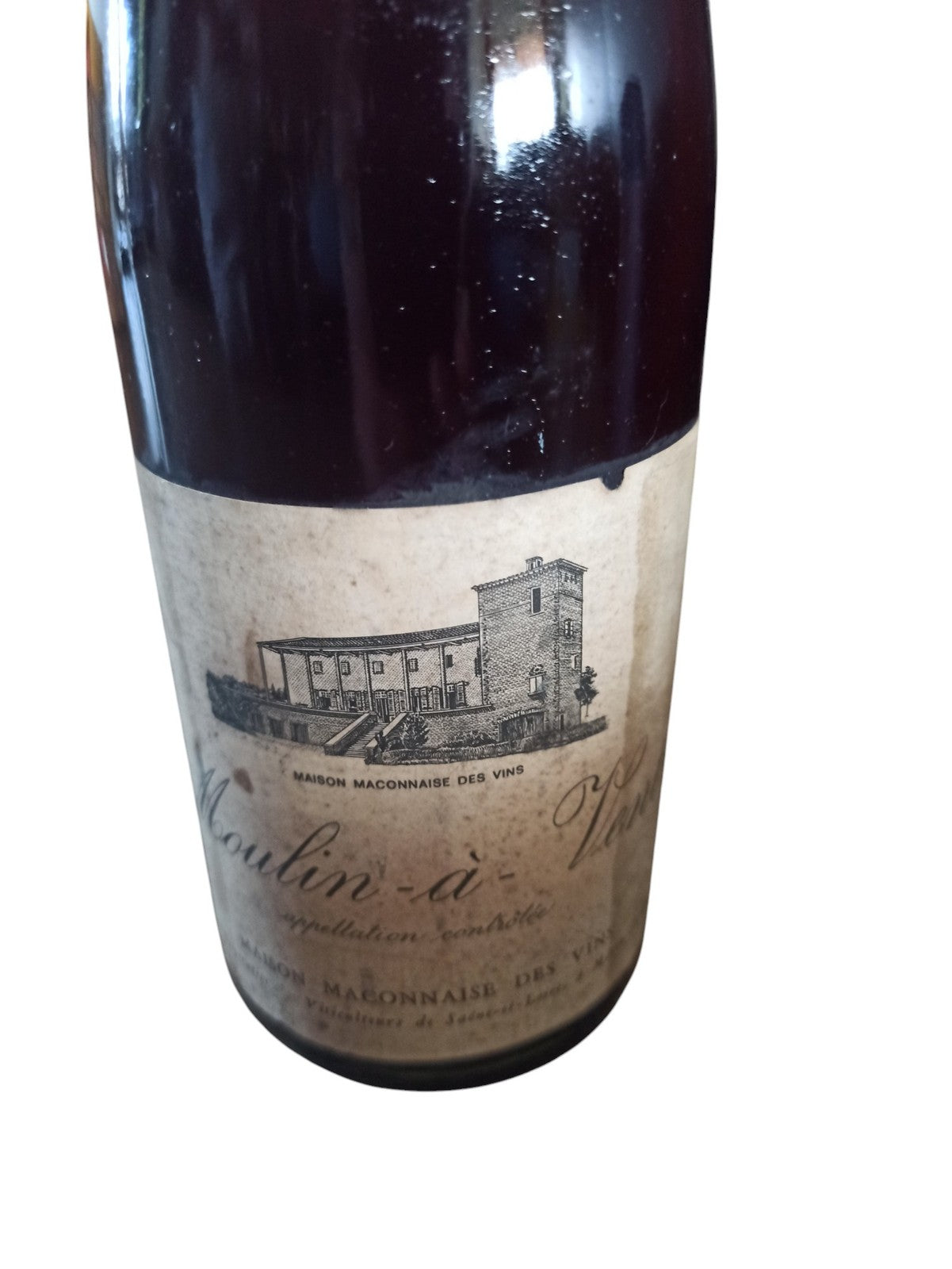 Bouteille de vin vintage 1971 Moulin-à-Vent Maison Mâconnaise des Vins