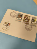 Enveloppe FDC premier jour Bucarest 1986 timbres oiseaux Posta Romana