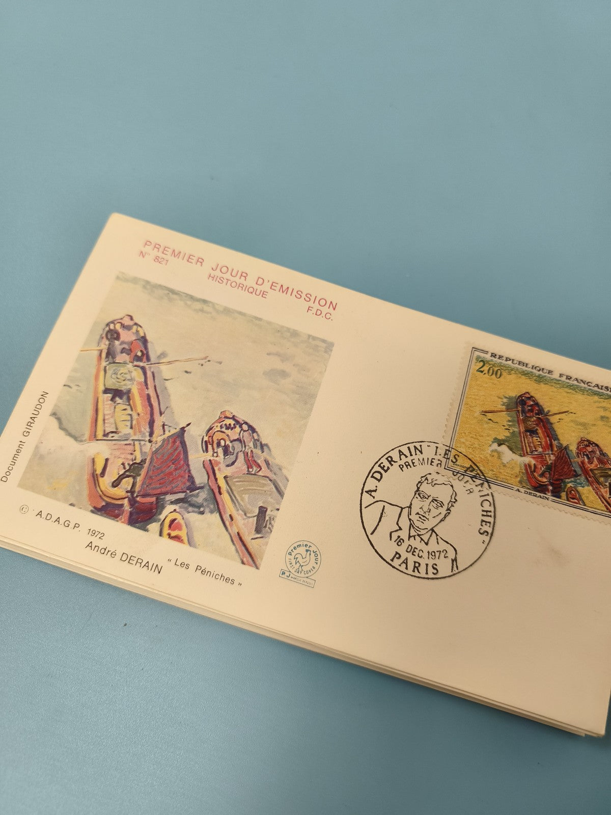 Enveloppe FDC Premier Jour d?Émission André Derain Les Péniches 1972 Timbre