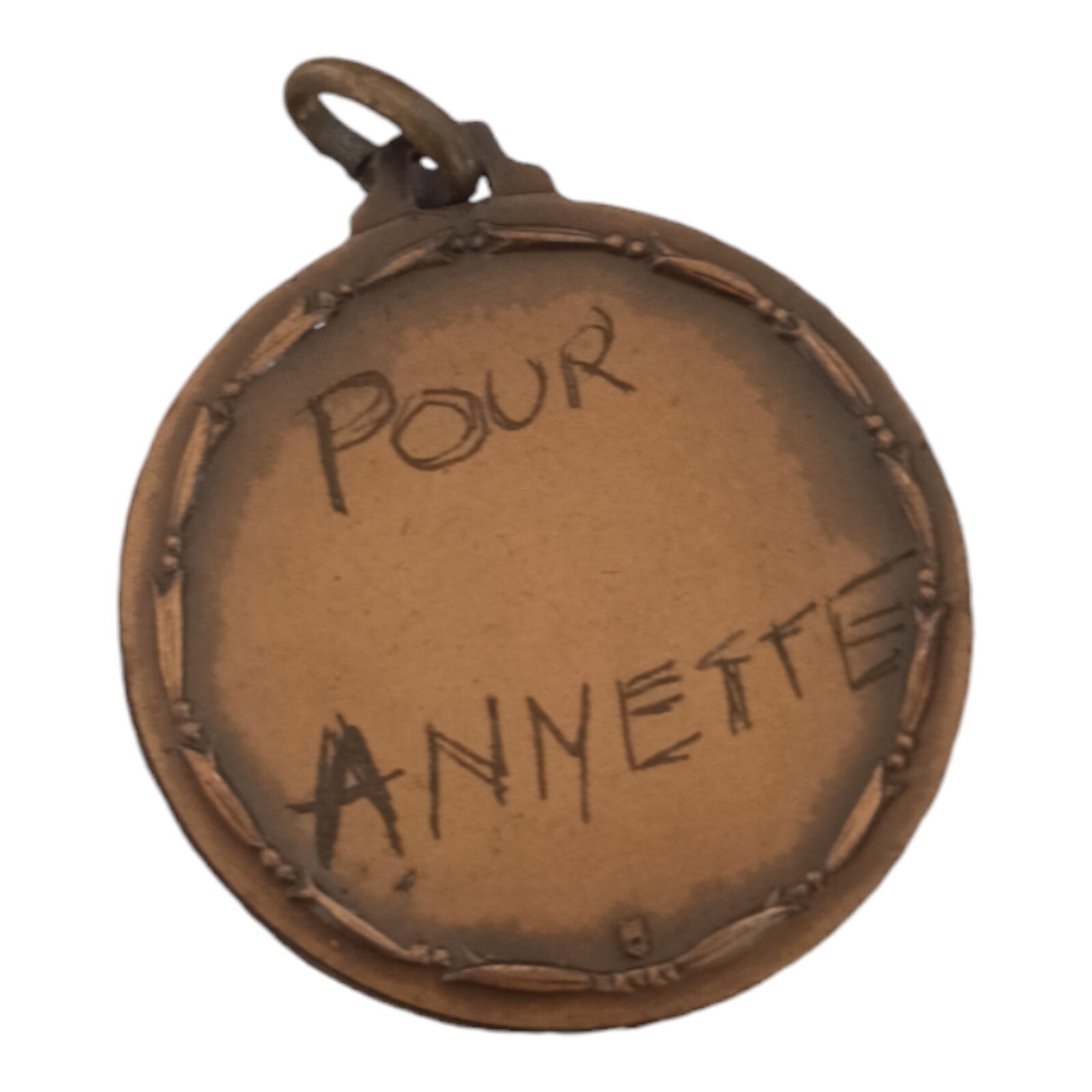 Médaille ancienne basket bronze, relief joueur et ballon, sport vintage