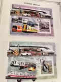 Timbres Guinée Bissau transports urbains métro train tram oblitérés philatélie