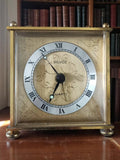 Réveil vintage SILVOZ carré doré Made in Germany, chiffres romains, déco rétro
