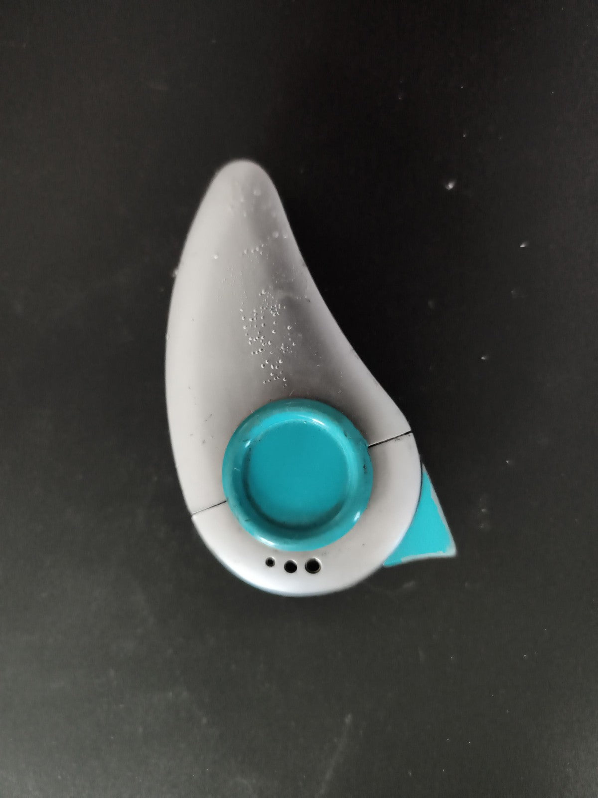 Briquet ancien design courbe gris bleu, allumeur vintage, accessoire rétro