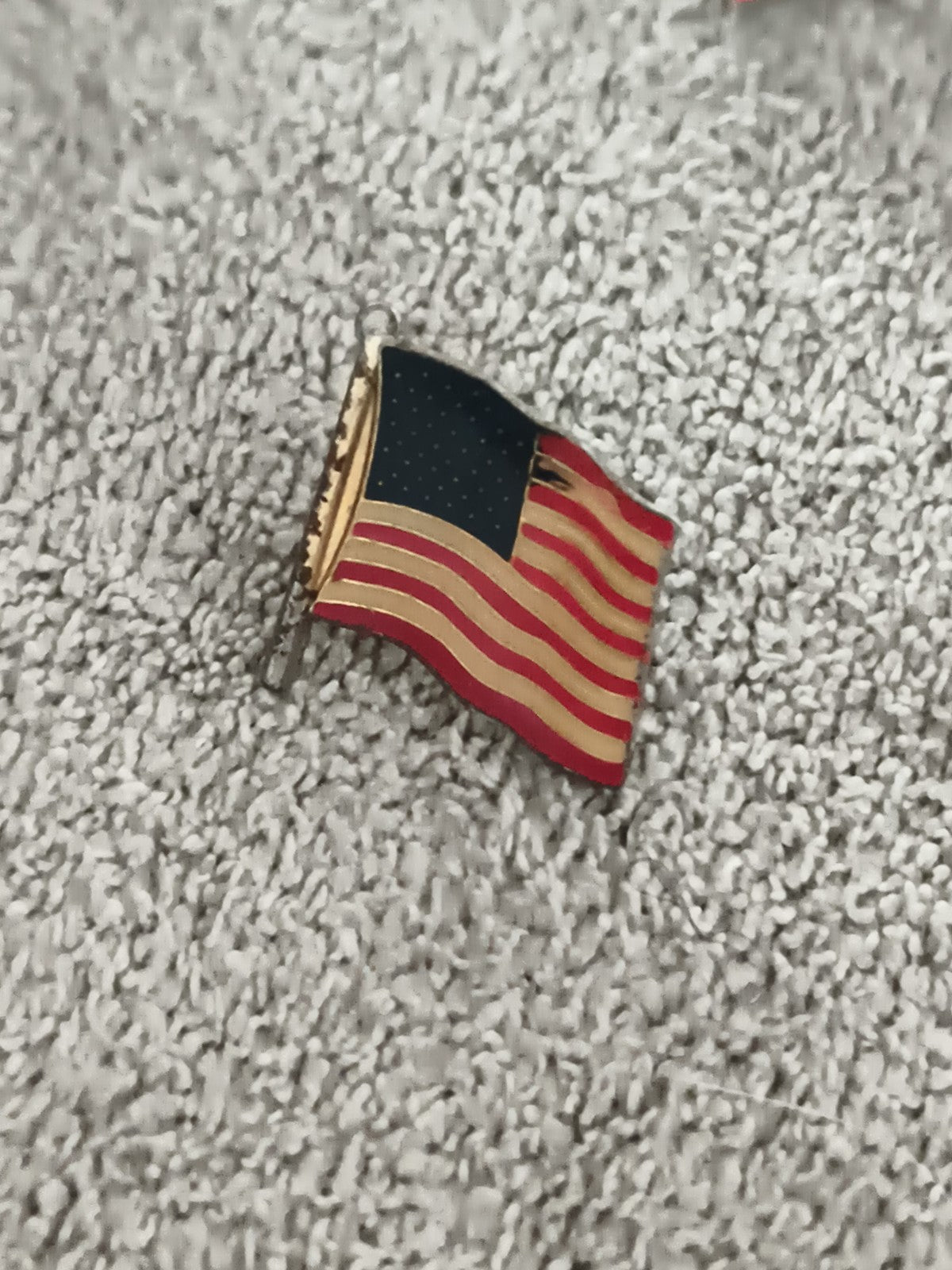 Pin's vintage drapeau USA émail, broche pavillon américain (Ref 10)