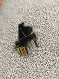 Pin's vintage piano à queue noir et doré, badge musique, années 80 (Ref 5)