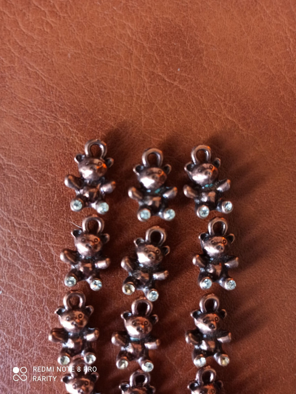 Lot pendentifs ourson métal vieilli strass vintage 80 90’s breloques bijou