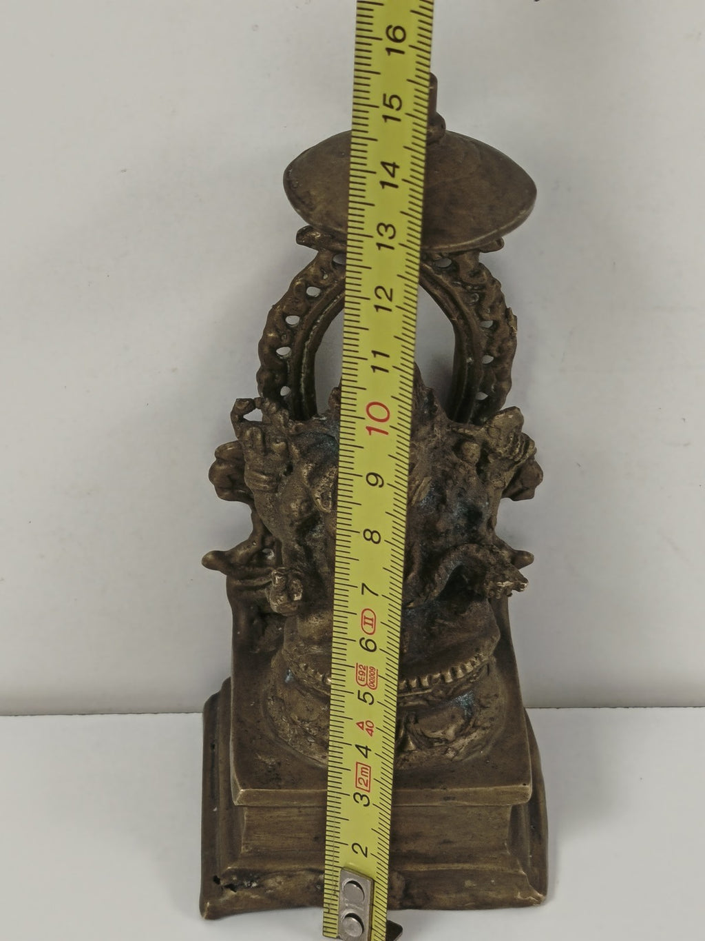 Ancienne statue Ganesh en bronze, style indien, patine d'époque, objet de collec