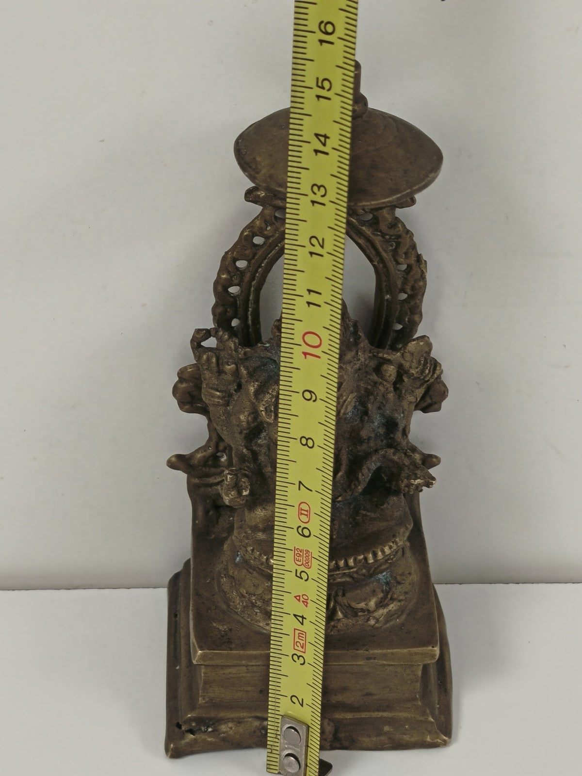 Ancienne statue Ganesh en bronze, style indien, patine d'époque, objet de collec