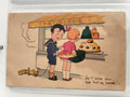 Carte postale ancienne illustrée enfant pâtisserie humour vintage