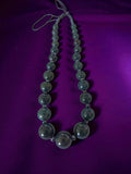Collier vintage perles jade ou aventurine vert translucide bijou ancien