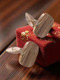 Boutons de manchette vintage aspect nacré, accessoire rétro élégant ancien