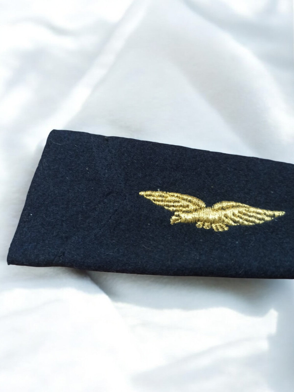 Épaulette ancienne Armée de l'air brodée or, aviation vintage France