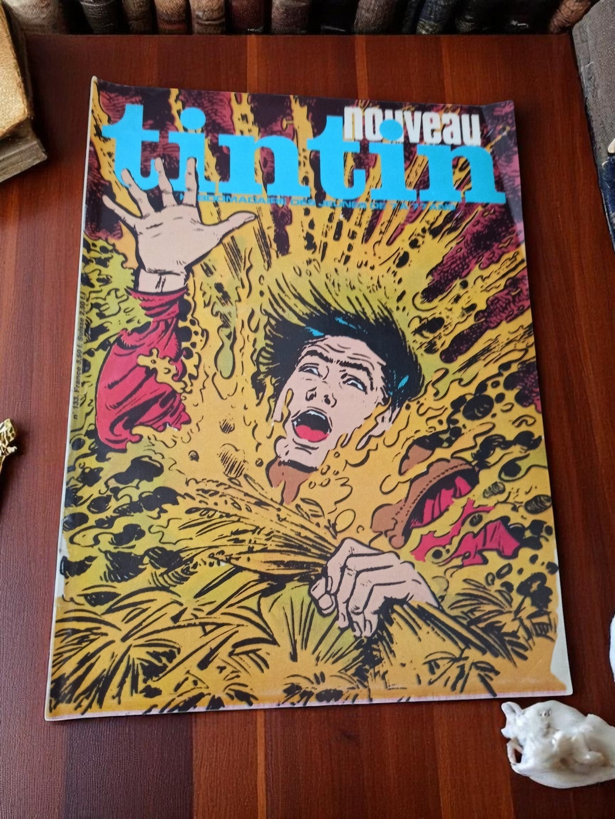 Magazine Tintin Nouveau ancien, couverture BD couleur, vintage rare
