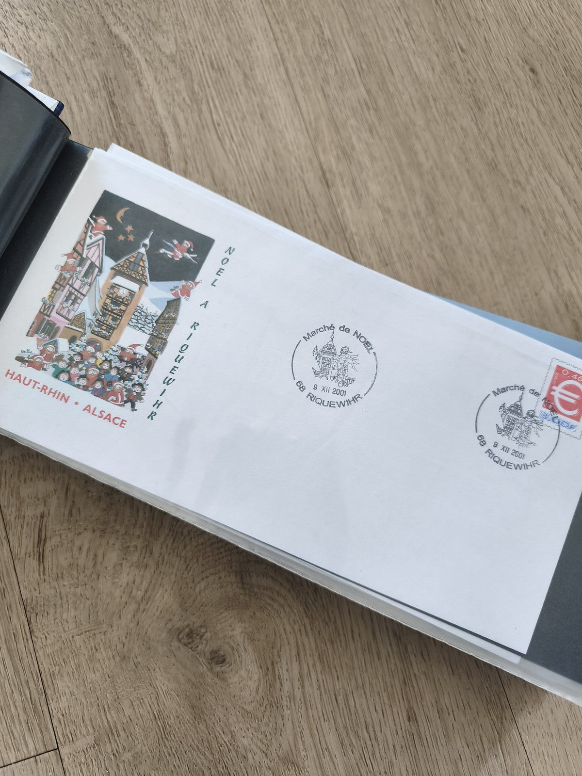 Enveloppe France Noël à Riquewihr Haut-Rhin Alsace illustrée timbre oblitéré