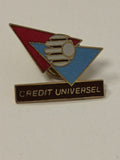 Pin's ancien rétro Crédit Universel, badge vintage collection années 80-90