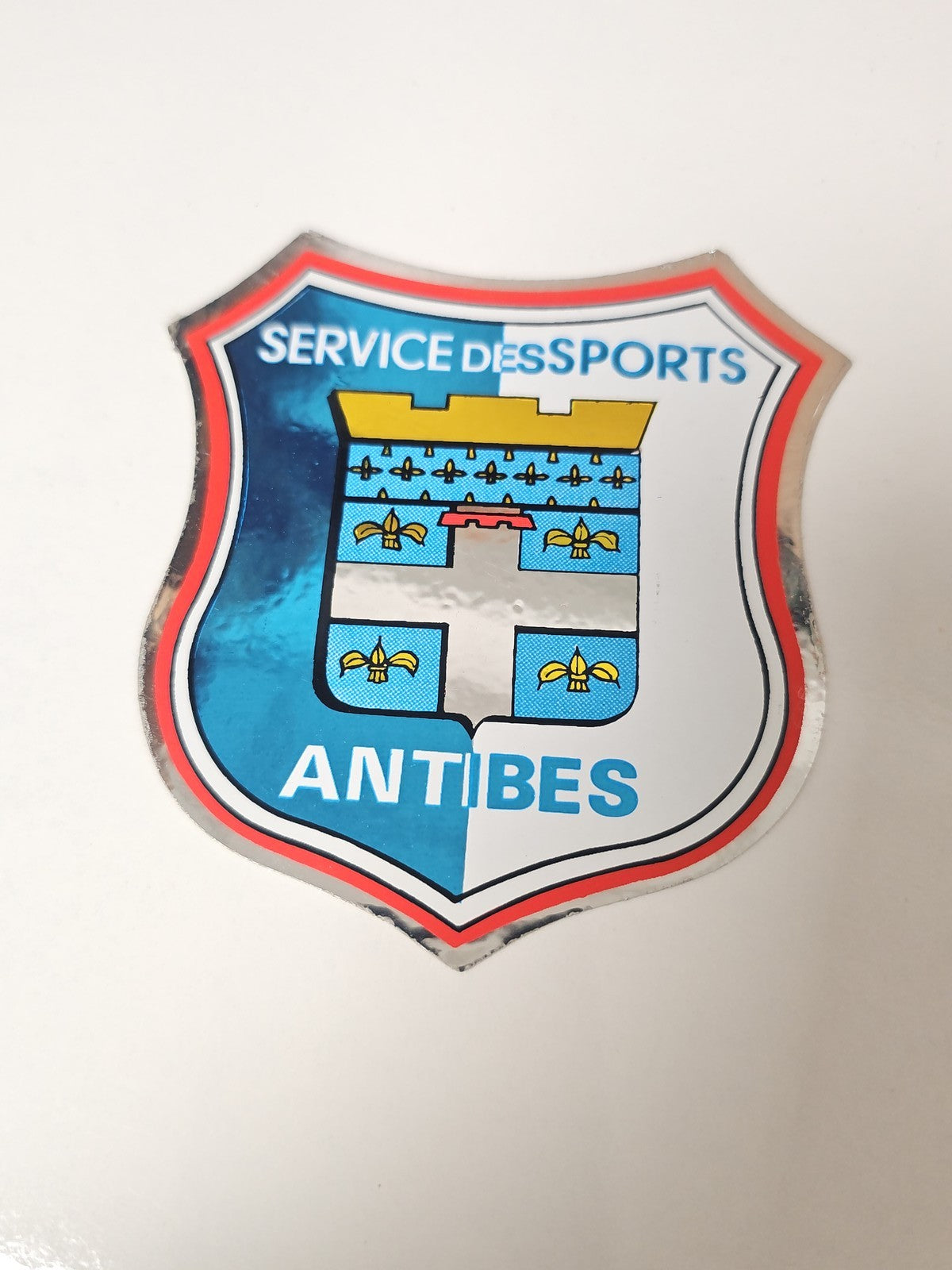 Vintage autocollant publicitaire Antibes Sport ancien rétro grand format rare