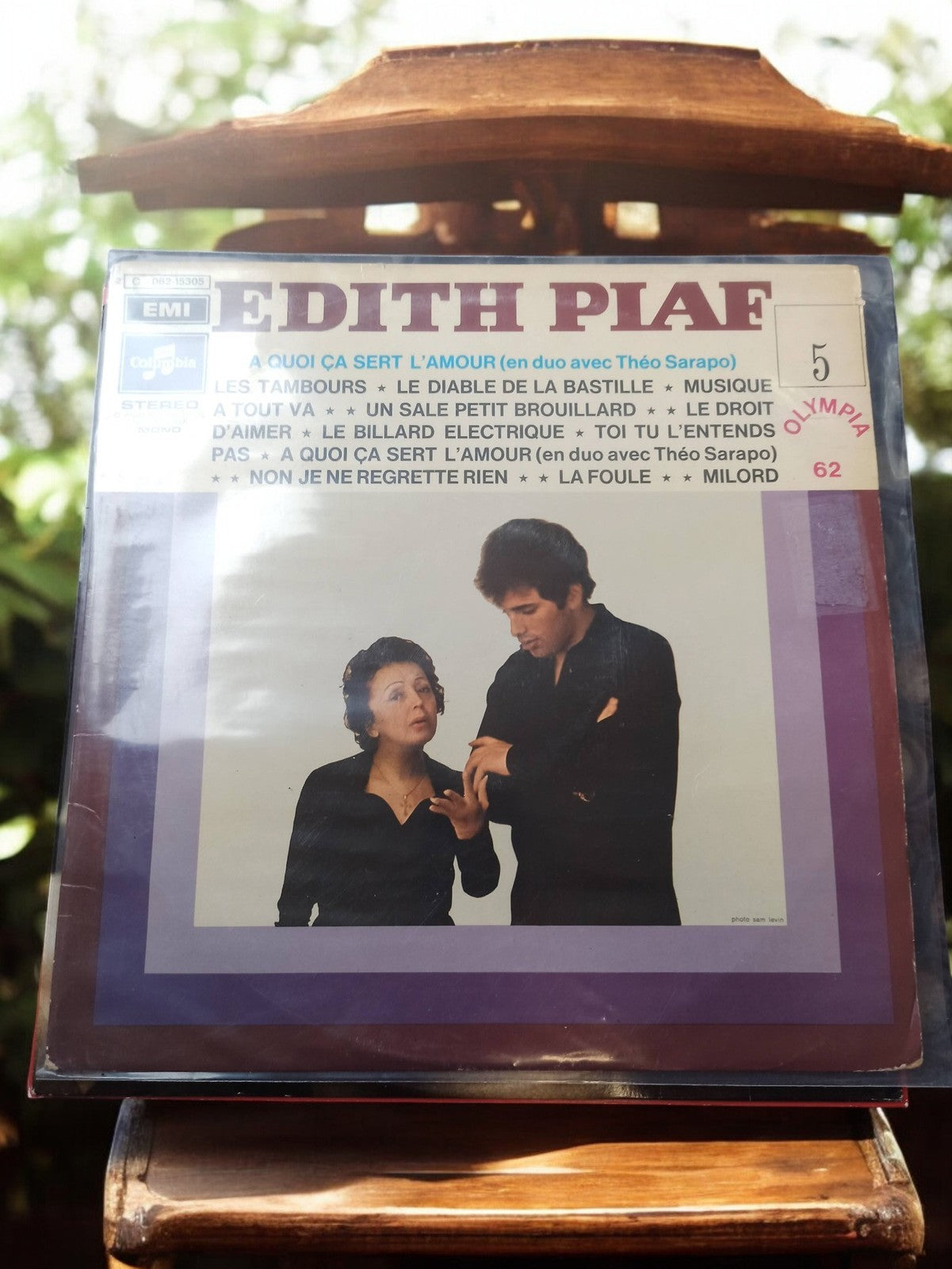 Vinyle 33 tours Edith Piaf vintage EMI Columbia, pochette rétro Olympia