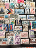 Lot anciens timbres France oblitérés XXe philatélie, thématiques variées vintage