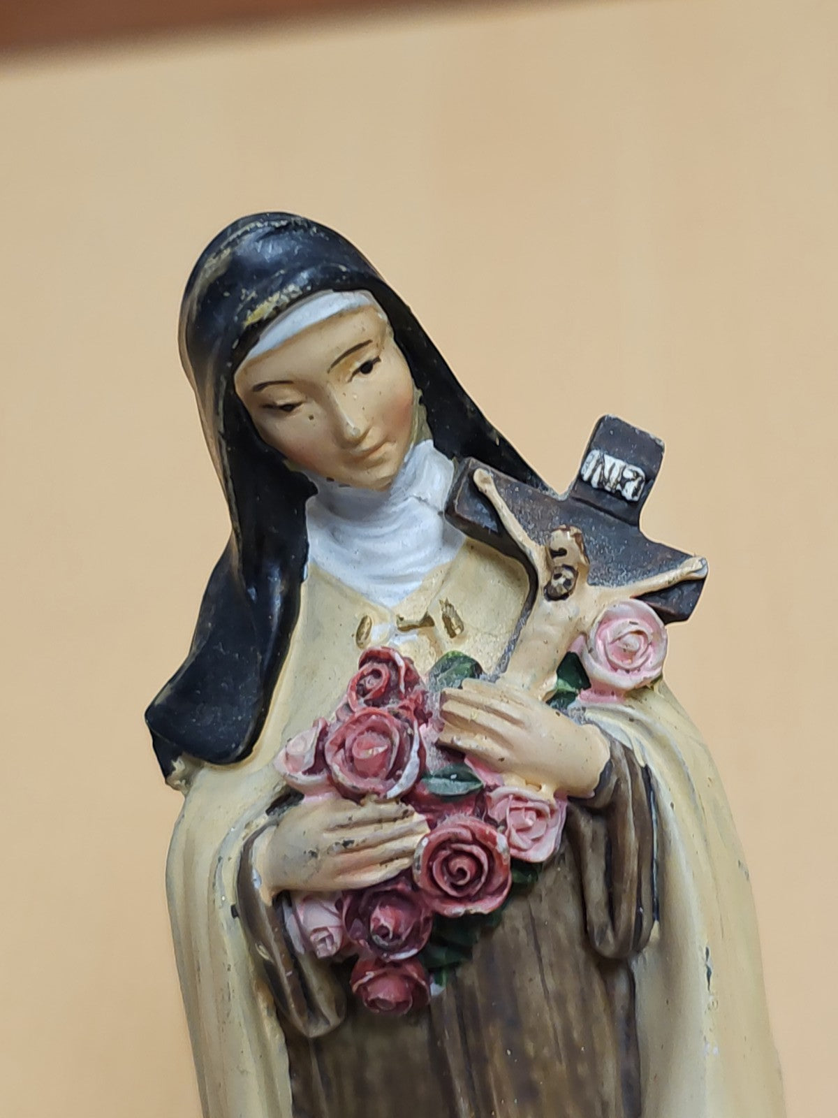 Statue ancienne église vintage Sainte Thérèse de Lisieux grande religieuse déco