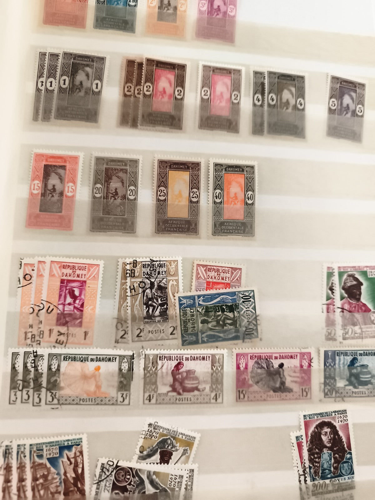 Timbres anciens Dahomey Afrique Occidentale Française lot, République du Dahomey