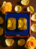 Boucles d’oreilles vintage strass jaune style rétro chic années 1930