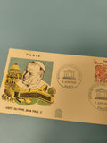 Ancienne enveloppe philatélie Visite Pape Jean Paul II Paris 1980 cachet UNESCO