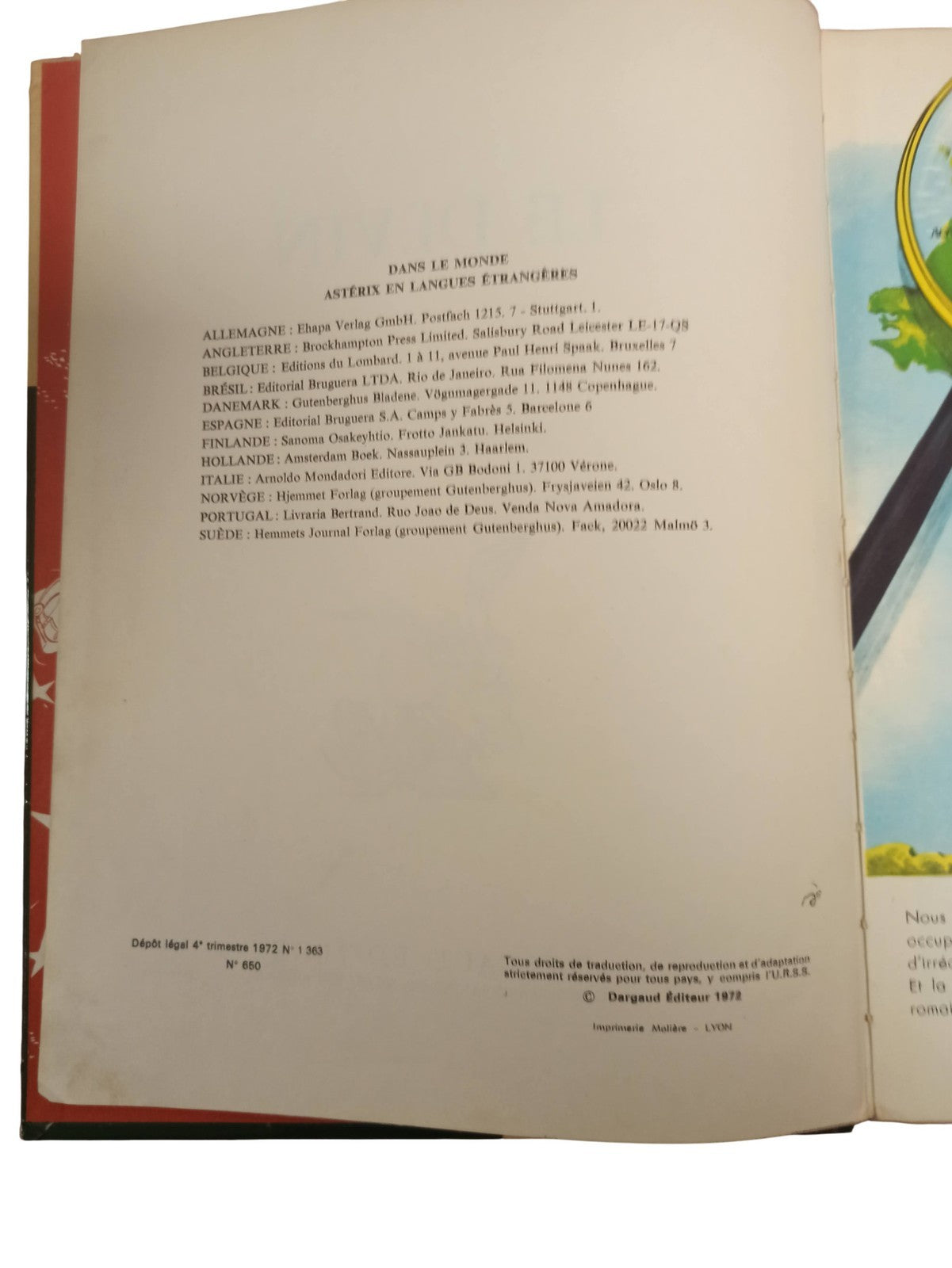 Bande dessinée Astérix Le Devin Dargaud vintage 1972 album ancien Goscinny Uderz