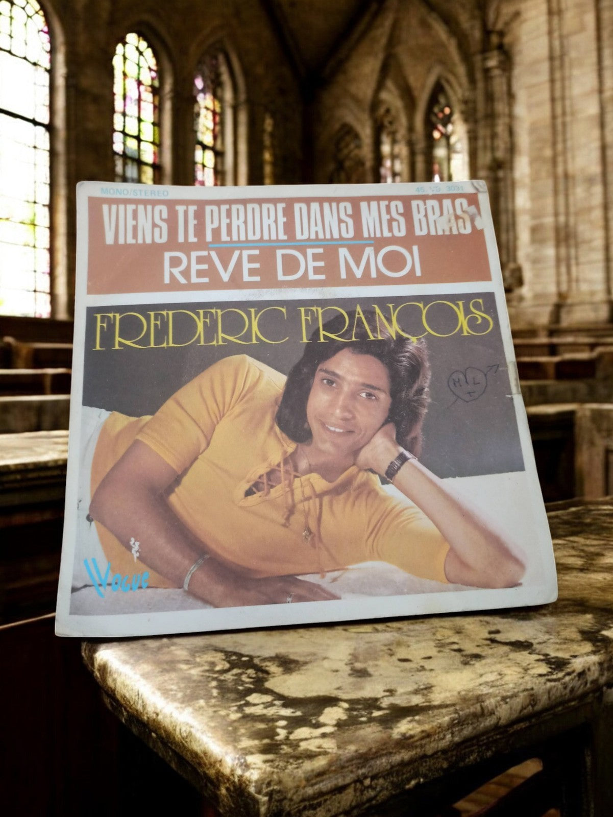 Vinyle 45 tours Frédéric François Vogue vintage pochette Viens te perdre