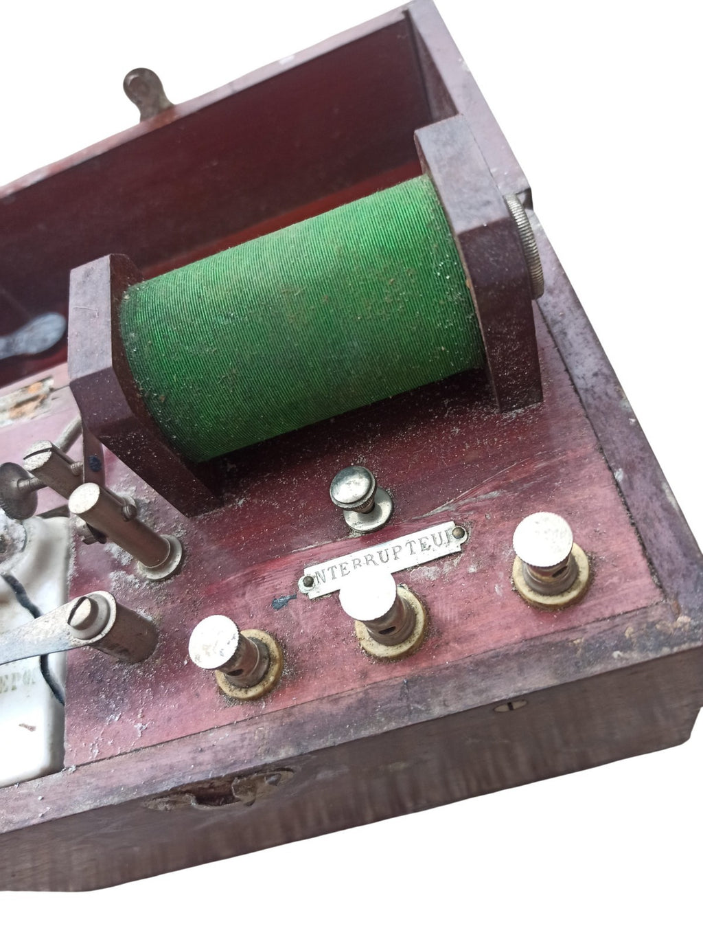 Appareil pile médicale ancienne interrupteur coffret bois vintage rétro déco