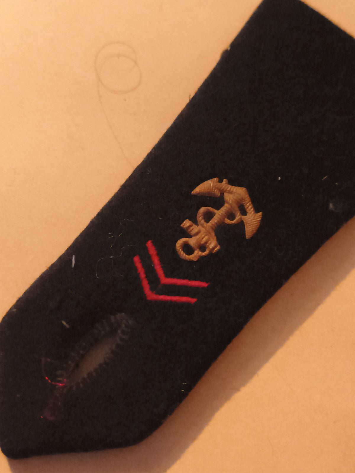 Épaulette marine ancienne militaire insigne ancre chevrons vintage